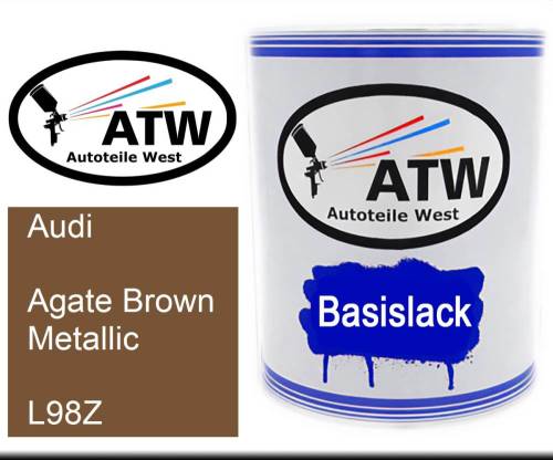 Audi, Agate Brown Metallic, L98Z: 1L Lackdose, von ATW Autoteile West.